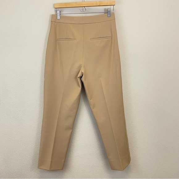 Vince Pecan Tan Pintuck Stove Pipe Cropped Pants Size 8‎ - Picture 10 of 11